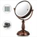 OVENTE 8.5 Lighted Tabletop Bathroom Vanity Mirror 1X 5X Magnifier Copper MPT85CO1X5X