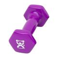 CanDo Vinyl Coated Dumbbell Violet 2 lb Single 1pc Handheld Weight for Muscle Training and Workouts Color Coded Anti-Roll Home Gym Equipment Beginner and Pro