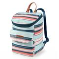 Arctic Zone 24 Can Backpack Cooler with Microban Lining Blue/Coral/White Lake Stripes