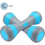 NiceC Adjustable Dumbbell Weight Pair 5-in-1 Weight Options Non-Slip Neoprene Hand All-purpose Home Gym Office 4.5 Lb. Blue Pair