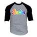 Men s Rainbow Boston KT T143 Gray/Black Raglan Baseball T-Shirt 3X-Large Gray/Black