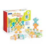 Guidecraft Grippies Stackers - 24 Piece Set: STEM Soft Grip Magnetic Building Kids Learning and Educational Toy