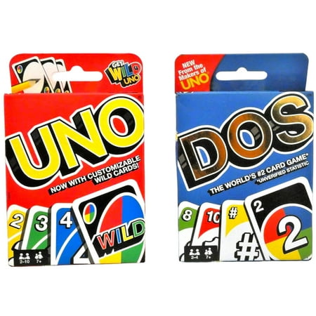 Mattel Uno Card Game Bundled with Dos Card Game Multicolor