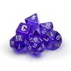 Brybelly Holdings GDIC-1111 Polyhedral Dice Set in Velvet Pouch Translucent Purple - Pack of 7