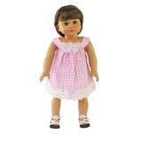 Pink and White Checkered Dress for 18 inch dolls