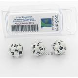 Arctic Camo Elemental Dice with Black Numbers D20 16mm (5/8in) Pack of 3 Wondertrail