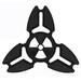 Fidget Spinner Tri-Spinner Black Aluminum Metal Radioactive Symbol