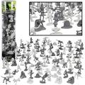 Zombie Action Figures - Big Bucket of 100 Zombies with 14 Unique Sculpts - Zombies Pets Graves and Humans for Playtime Decorations & Parties Perfect for Collectors & Action Figure Lovers