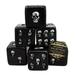 Atlantic Collectibles Large Decorative 1.5 Cube Skull Face Gaming Dice Set of 6 Matte Black Finish