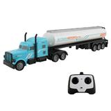 Vokodo RC Semi Truck And Trailer 18 Inch 2.4Ghz Fast Speed 1:16 Scale Electric Fuel Oil Hauler Rechargeable Battery Included Remote Control Kids Big Rig Toy Tanker Car Great Gift For Children Boy Girl