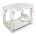 Badger Basket Doll Bed with Canopy and Bedding for Dolls up to 20 inches - White Rose
