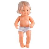 Miniland Educational 15 Caucasian Blonde Girl Baby Doll with Anatomically Correct Features