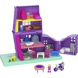 Polly Pocket Pollyville Pocket House Playset Doll House with Micro Doll Toy Bike & Furniture Accessories