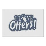 I love Otters - Die Cut Sticker Style (20x30 Premium 1000 Piece Jigsaw Puzzle Made in USA!)
