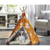 Orange Puzzle Pet Teepee Tent Medium