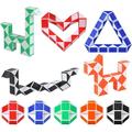 Speed Cube Snake Ruler Magic Snake Cube Puzzle Pack 24 Wedges Twist Puzzle Toys Game Toys Collection Brain Teaser Stickerless Cube Toys Christmas Birthday Gifts (5PCS)Random Colors