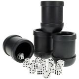 We Games Dice Cup Set - 4 Professional Grade Plastic with 20 Dice and instructions for Liar s Dice Plus 10 Different Games