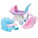 American Plastic Toys My Doll 3-Piece Doll Care Set for Kids with Doll Stroller Doll Car Seat and Doll High Chair