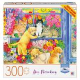 300-Piece Blue Board Adult Jigsaw Puzzle Posies and Pals
