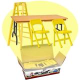ULTIMATE Ladder Table & Chairs Yellow Playset for WWE Wrestling Action Figures