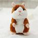 Lovely Talking Plush Hamster Toy Can Change Voice Record Sounds Nod Head or Walk Early Education for Baby Different Size for Choice bright brown and nodding 15cm