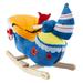 Boat Rocker Toy-Kids Ride On Soft Fabric Covered Wooden Rocking Ship-Neutral Design for Any Nursery-Fun for Toddler Boys and Girls by Happy Trails