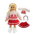 White Reindeer Skirt Set For 18 Inch Dolls