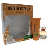 United Dreams Stay Positive by United Colors of Benetton for Women - 2 Pc Gift Set 1.7oz EDT Spray, 3.4oz Body Lotion