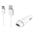 2-in-1 Micro-USB Chargers for OPPO F3 R11 Panasonic Lumix CM1 OnePlus X nubia N1 Lite N1 Z11 Mini ARCHOS Diamond 2 Note (White) - 2.1Ah Car Charger Adapter + USB Charging Cable