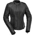 First Mfg Co - Biker - Women s Motorcycle Jacket - Leather - Black - Large