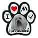 Picture Paws | Dog Paw Shaped Magnets: I Love My Havanese | Car Magnet