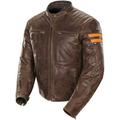 Joe Rocket Classic 92 Mens Brown/Orange Leather Motorcycle Jacket Medium