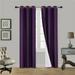 (#32) Hotel Quality Silver Grommet Top Faux Silk 1 Panel Purple Solid Thermal Foam Lined Blackout Heavy Thick Window Curtain Drapes Grommets 95 Length