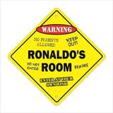 SignMission X-Ronaldos Room 12 x 12 in. Crossing Zone Xing Room Sign - Ronaldos