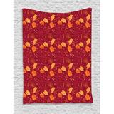 Floral Tapestry Blossoming Twigs with Little Buds Gentle Tender Spring Revival Theme Wall Hanging for Bedroom Living Room Dorm Decor 60W X 80L Inches Maroon Hot Pink Marigold by Ambesonne