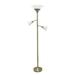 Elegant Designs 3 Light Floor Lamp with Scalloped Glass Shades Antique Brass