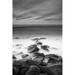 Posterazzi Long Exposure of The Surf Along Wailua Beach Processed in High Contrast Black & White Poster Print - 24 x 38 in. - Large
