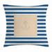 Harbour Stripe Throw Pillow Cushion Cover Maritime Anchor Figure over Pastel Nautical Lines Ocean Design Decorative Square Accent Pillow Case 20 X 20 Inches Violet Blue Peach White by Ambesonne