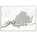 Stupell Industries Virginia Patterned Grey US State Design Wall Plaque by Ziwei Li