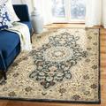 SAFAVIEH Heritage Aloysius Floral Wool Area Rug Cream/Black 4 x 6