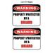 2-Count Warning Property Protected by a Briard 9 inch x 11.5 inch Laminated Dog Sign