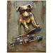 Empire Art Direct 40 x 30 in. Dog on Skateboard Hand Painted Primo Mixed Media Iron Wall Sculpture 3D Metal Wall Art