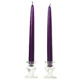 1 Pair Taper Candles Unscented 12 Inch Lilac Tapers .88 in. diameter x 12 in. tall