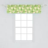 Ambesonne Vintage Rose Window Valance Yellow Flowers Fresh Tones Illustration Curtain Valance for Kitchen Bedroom Decor with Rod Pocket 54 X 12 Pale Green Champagne