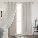 Aurora Home Mix & Match Blackout Lace 4-piece Curtain Panel Set Dove 52 W x 84 L 84 Inches