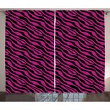 Pink Zebra Curtains 2 Panels Set Wild Zebra Background Stripes Savannah African Exotic Youth Culture Hippie Window Drapes for Living Room Bedroom 108W X 90L Inches Magenta Onyx by Ambesonne