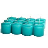 Unscented Mediterranean Blue Votives 15 Hour Votive Candles Pack: 12 per box 1.5 in. diameter x 2.25 in. tall