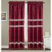 RT Designers Collection Everly Satin Macrame 54 x 84 in. Rod Pocket Curtain Panel Burgundy