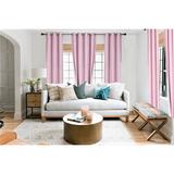 (#92) Hotel Quality Grommet Top Microfiber (Cotton Touch) 1 Panel Light Pink Solid Thermal Foam Lined Blackout Heavy Thick Window Curtain Drapes Bronze Grommets 63 Length