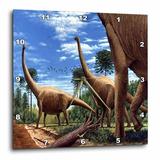 3dRose Dinosaur Brachiosaurus - Wall Clock 13 by 13-inch